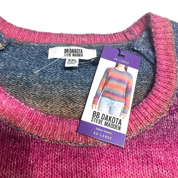 BB DAKOTA STEVE MADDEN Ombre Sweater Wool Blend Size XXL - Picture 5 of 8